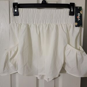 Women's White Ruffle Skort Brand New